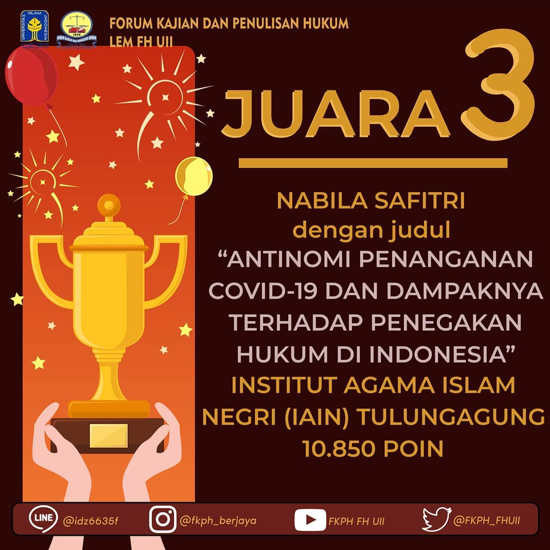 MAHASISWA HTN JUARA III ESSAY COMPETITION FH UII