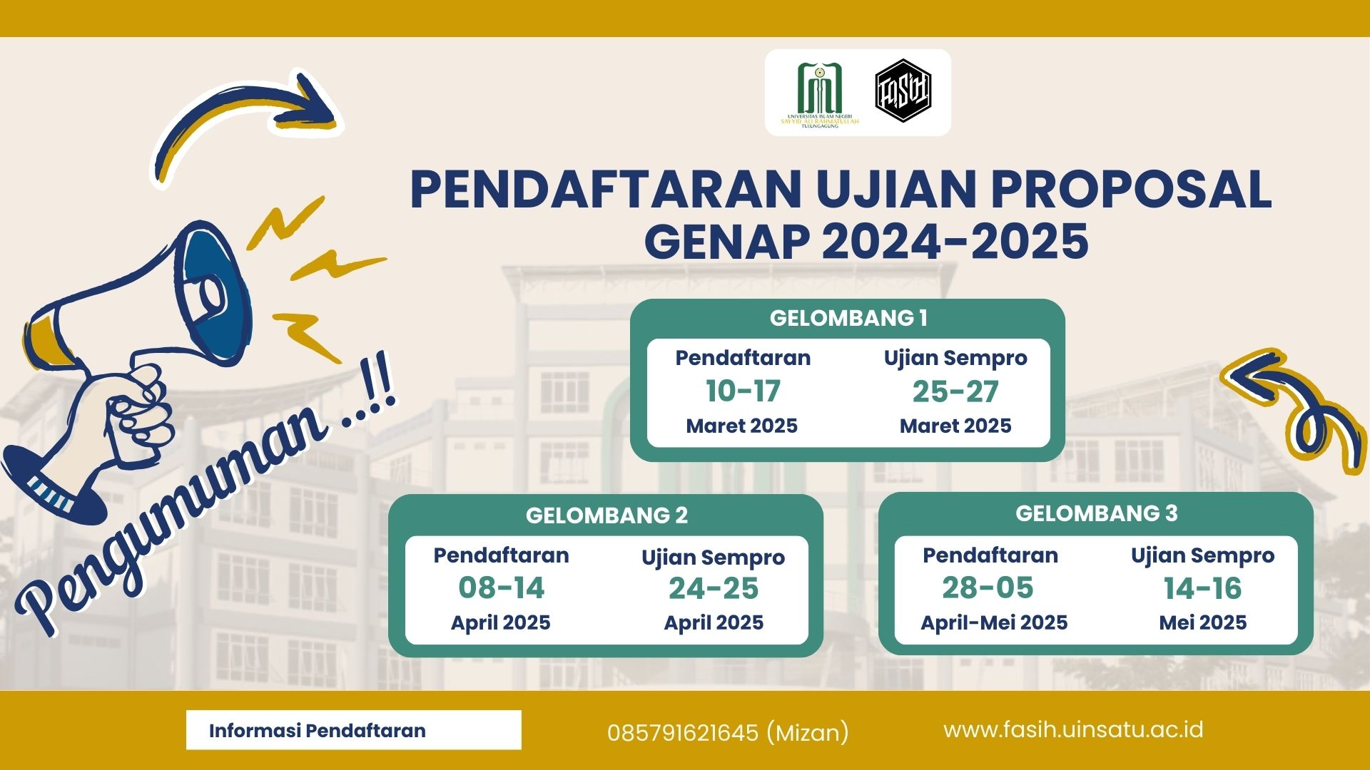 PENGUMUMAN PENDAFTARAN UJIAN PROPOSAL SKRIPSI GENAP TA 2024/2025