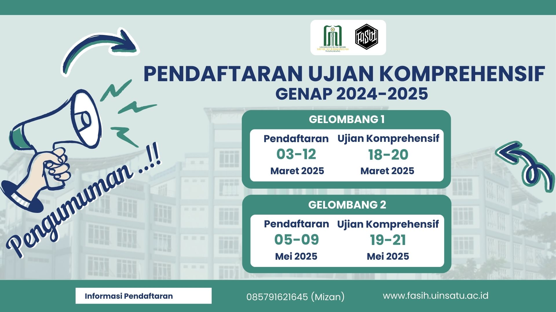 PENGUMUMAN PENDAFTARAN UJIAN KOMPREHENSIF GENAP TA 2024/2025