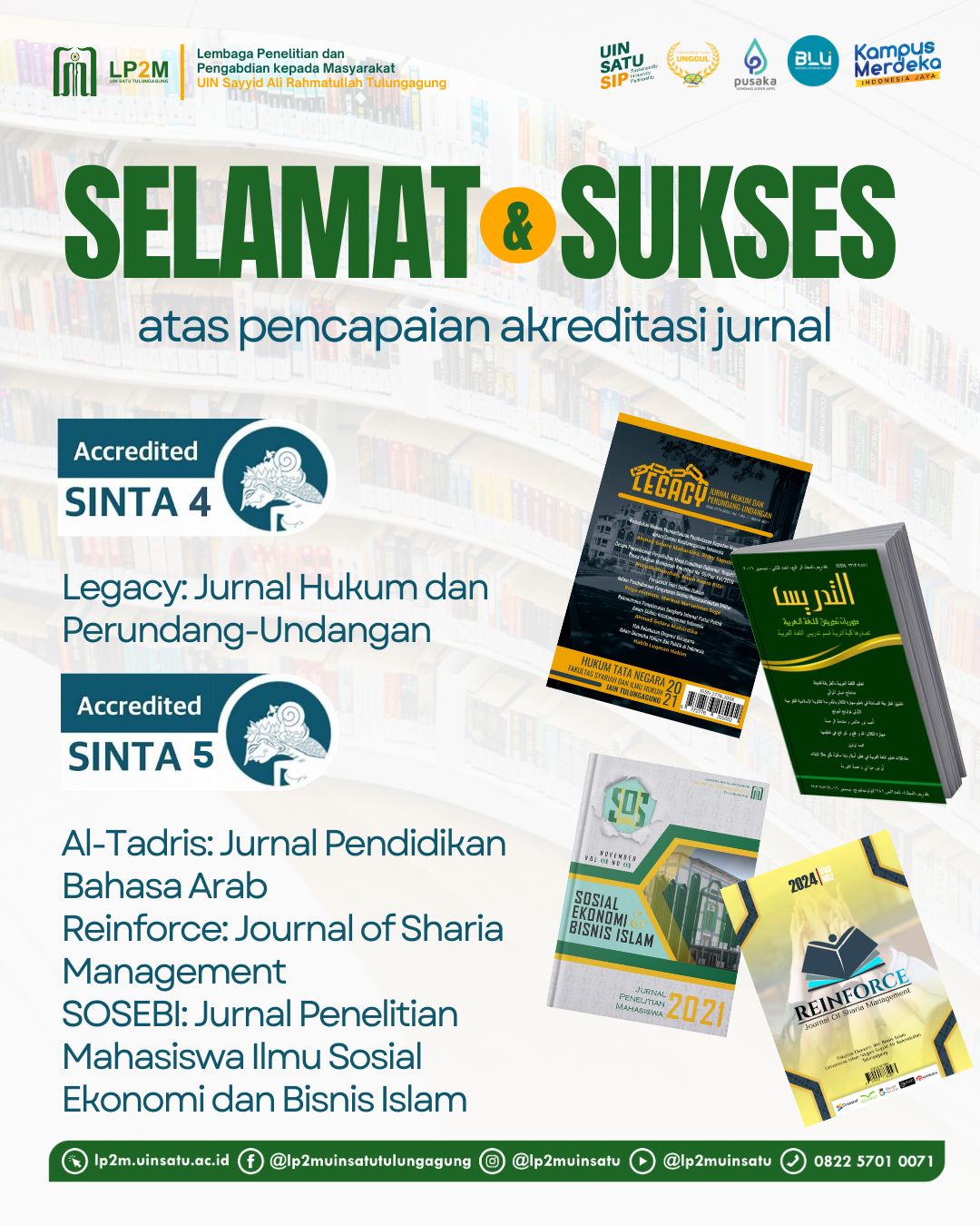 JURNAL LEGACY FAKULTAS SYARIAH DAN ILMU HUKUM UIN SATU TULUNGAGUNG RAIH AKREDITASI SINTA 4